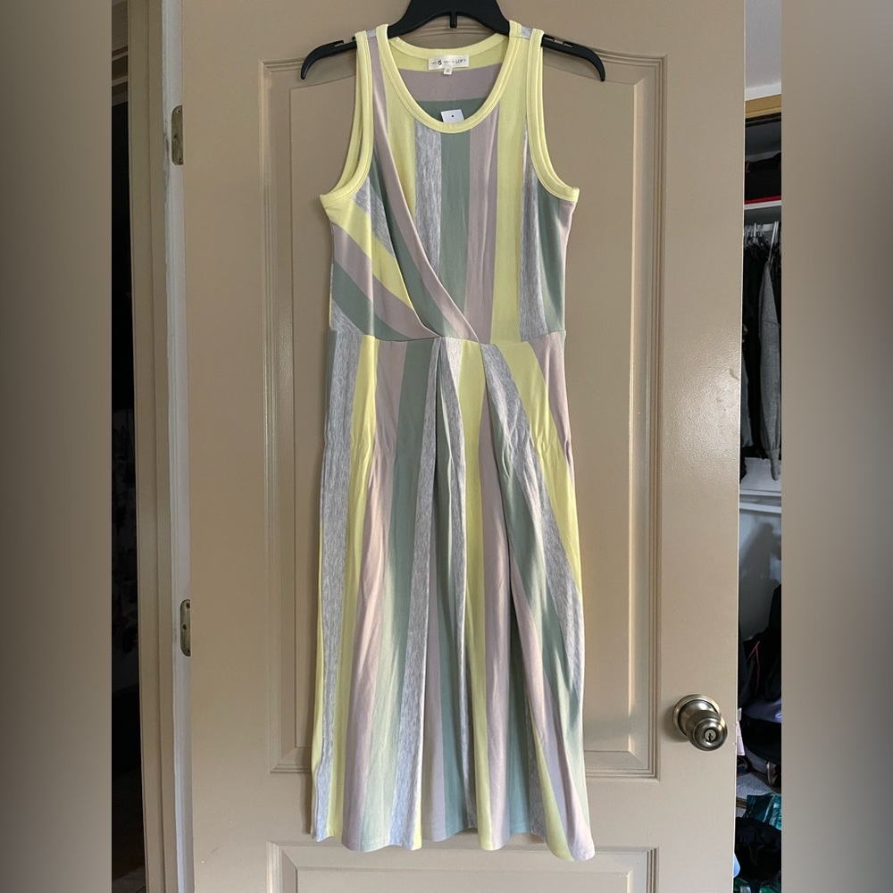 NWT LOFT Lou & Grey Extra Soft Striped Dress Size Medium